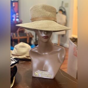 Scala Beige Wide Brim Hat